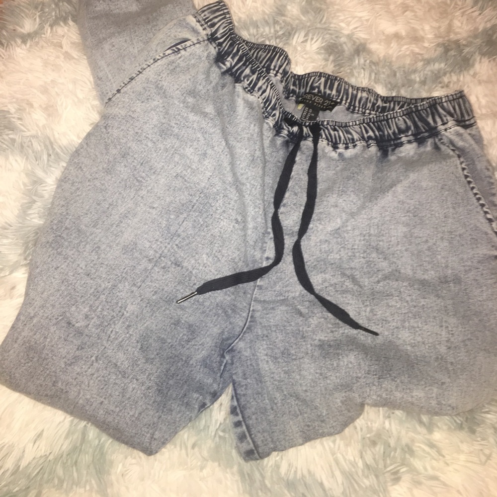 F21 PLUS Denim Joggers XL