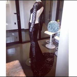 Sequin prom dress , worn once .