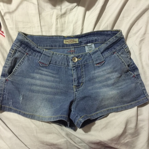 Blue denim shorts