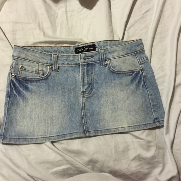 Mini denim skirt
