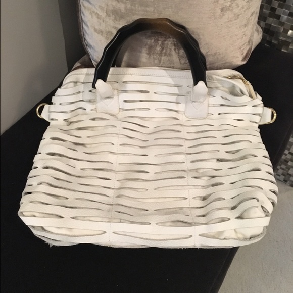 ROMYGOLD Biker Slash Tote with Wood Handles!