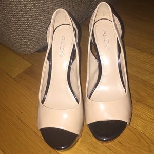 Aldo heels nude and black size 6