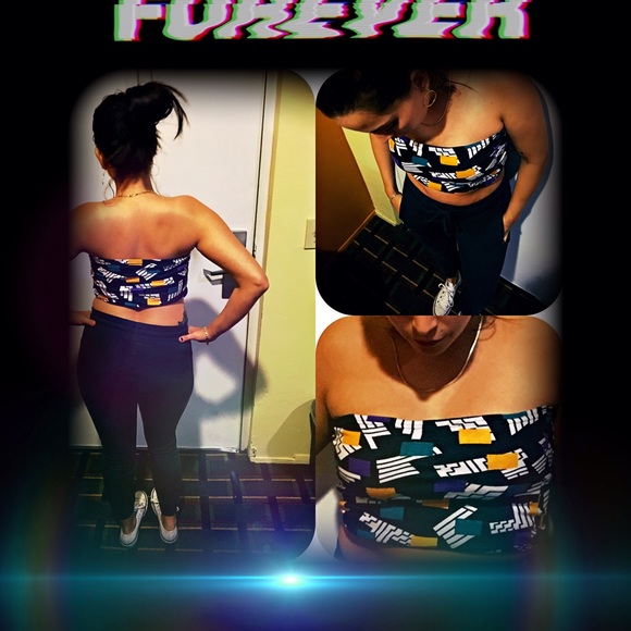 80s multicolored crop top