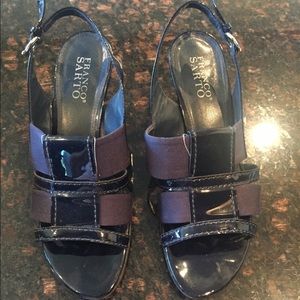 Franco Sarto 2 1/2 Wedge Sandal Patent Like NEW