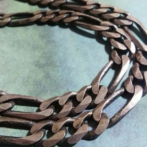 925 Italy Necklace 8mm Wide Heavy Solid Sterling Silver Long Figaro Link Chain