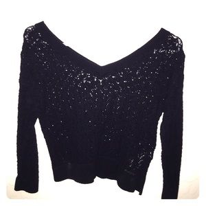 Hollister dark blue crop sweater