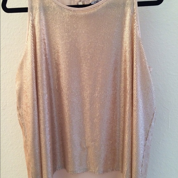J Lo sequined loosefitting tank w/ lining.