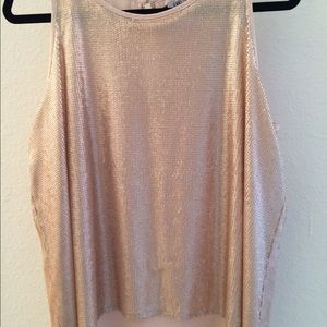 J Lo sequined loosefitting tank w/ lining.