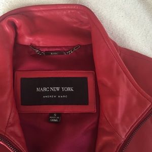 Marc New York Red Leather Jacket