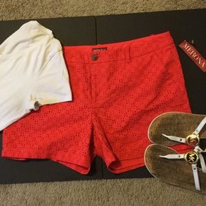 Merona Red Lace Shorts NWT