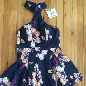 Navy Floral Romper