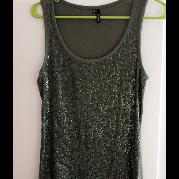 Olive green sequin tank top!