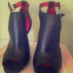 Charles Jourdan peep toe ankle strap heels