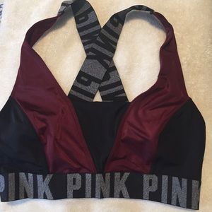 BRAND NEW VS Pink Red & Black Workout Crop Top