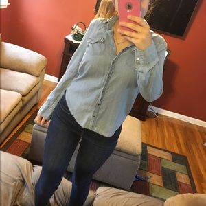 Denim button down tshirt