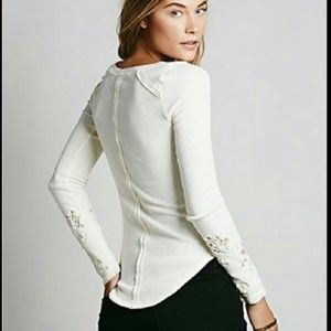 Free People Masquerade Cuff Thermal in cream