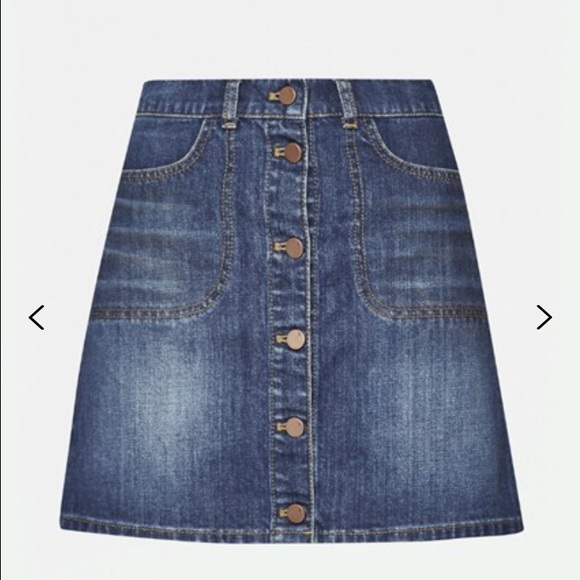 A-line denim skirt🌊