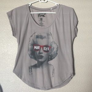 Marilyn Monroe high lo grey top
