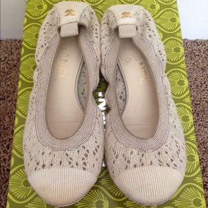 Chanel Cream Crochet Escarpins Flats
