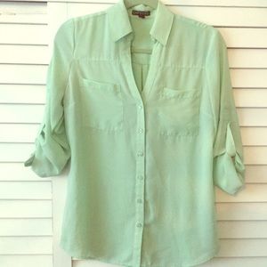 Express portofino shirt mint green size M