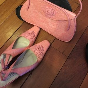 Pink heels with matching pink purse