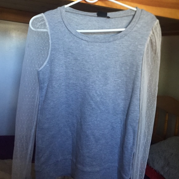 Urban Outfitters Lace Sleeve Crewneck Sweater