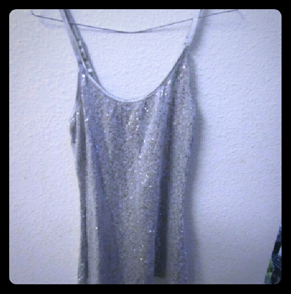 Silver Sequin Tank Top