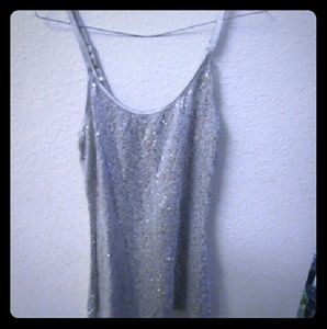 Silver Sequin Tank Top