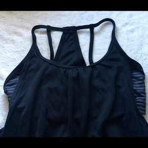 Black work out top with built in sports bra