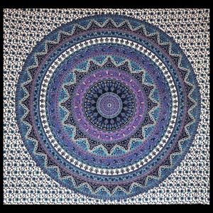 Indian peacock mandala tapestry