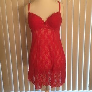 Red lace nightie