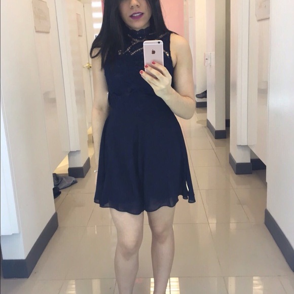 Lace Navy Blue Romper