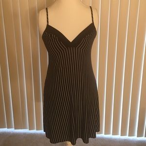 Black striped nightgown.