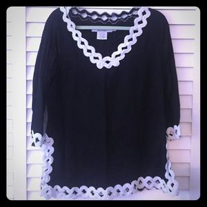 Gretchen Scott black & white tunic size M