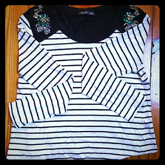 ZARA long sleeve shoulder detail shirt