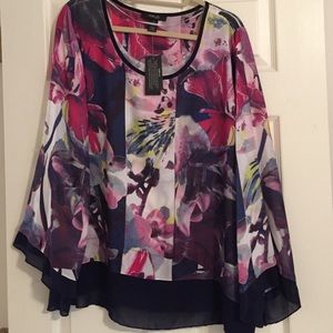 Beautiful abstract floral layered top