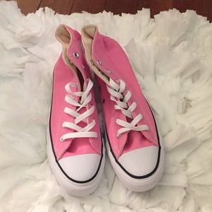 NEW pink converse high tops