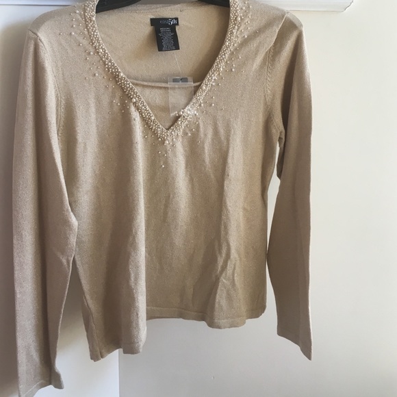 Gold v-neck sweater