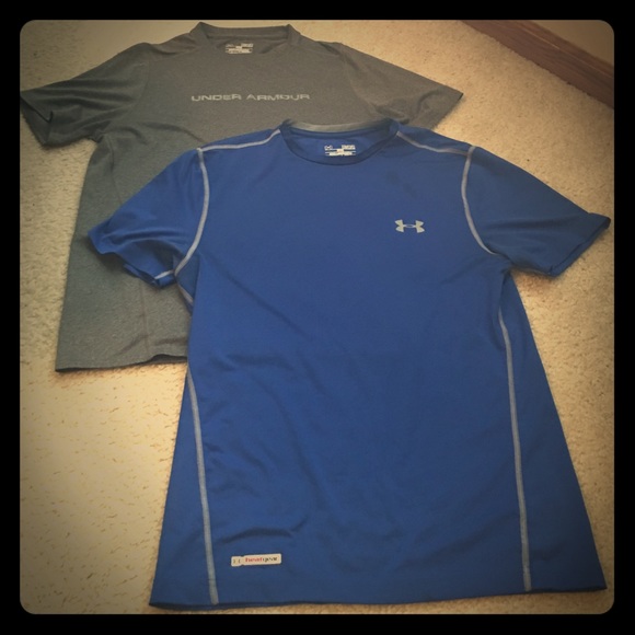 2 fitted Under Armour MENS Shirts.