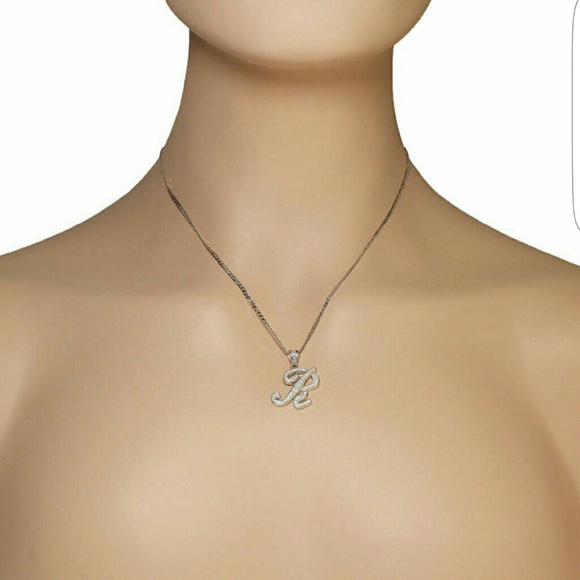 Letter R Cursive Initial Cz Pendant - image 2