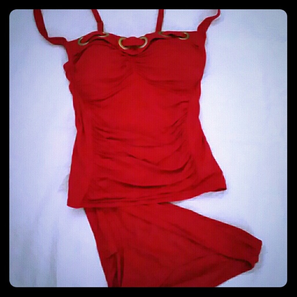 Bleu Rod Beattie 2 piece Tankini with gold grommet