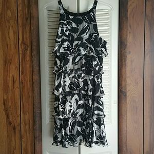 Ruffle knee length dress