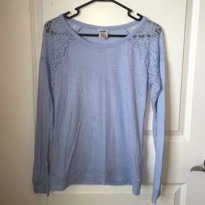 Victoria Secret PINK lace lilac long sleeve shirt