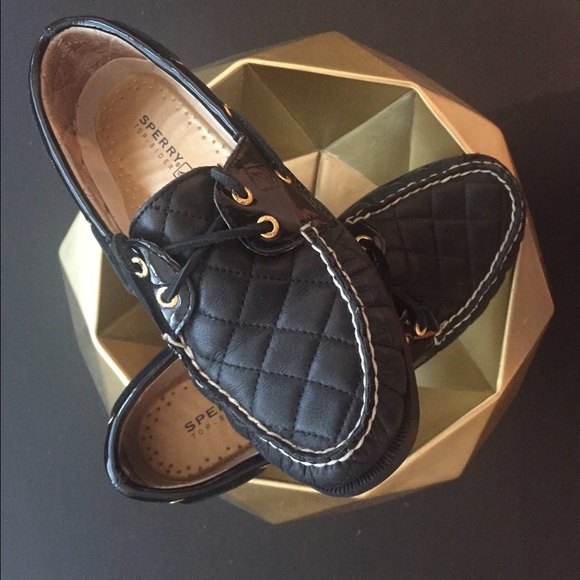Black Quilted Sperry Top Sider
