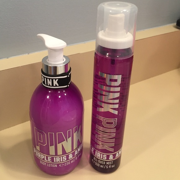 Purple iris and amber body mist and lotion
