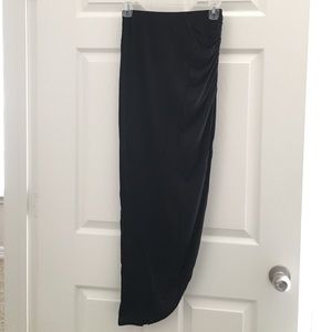 Black Asymmetrical Maxi Skirt - Small