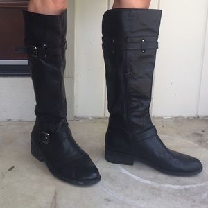 Tall Black Leather Boots