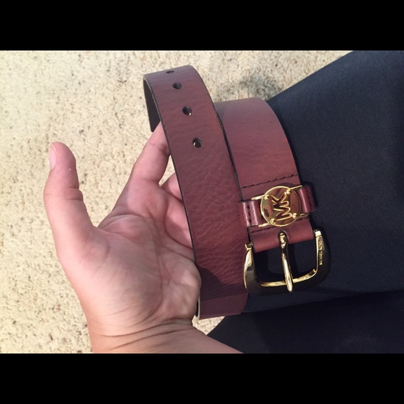 MK brown authentic leather belt