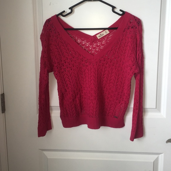 Pink Hollister V neck sweater
