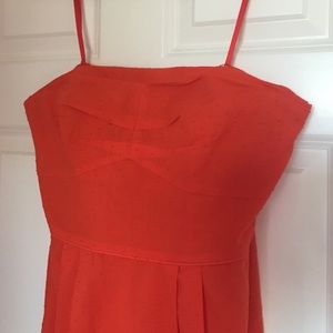 J Crew Red/Orange Strapless Sundress
